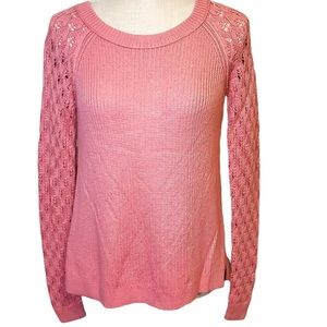 Loft pink lacey sleeve sweater